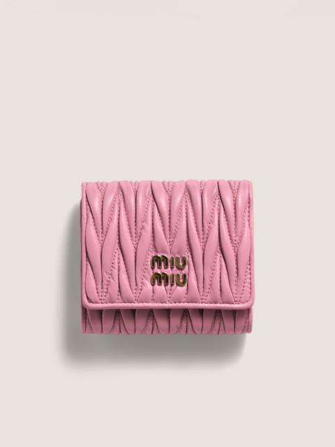 Small matelassé nappa leather wallet