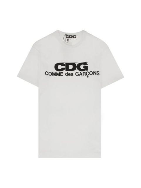 COMME des GARCONS CDG Classical Logo Applique Short-sleeve Tee Unisex White SZ-T005-051-2