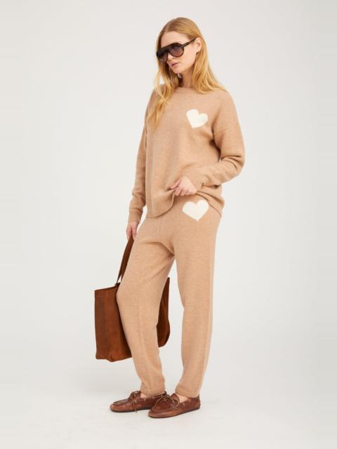 ALMONDINE CASHMERE HEART LOGO SWEATPANTS