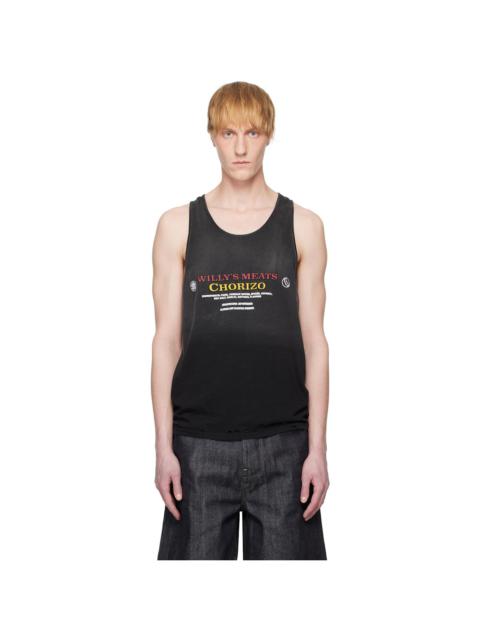 Black 'Chorizo' Destroyed Tank Top