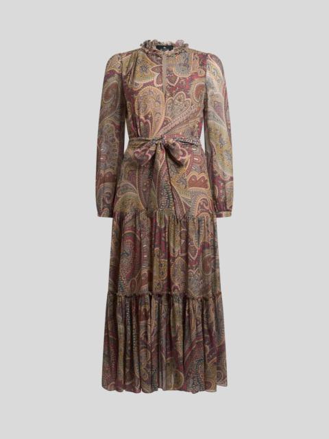 SILK CREPON PAISLEY DRESS
