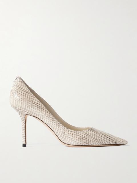 Love 85 Snake-effect Leather Pumps