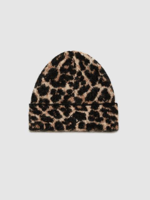 Elia Beanie - Black And Brown Leopard