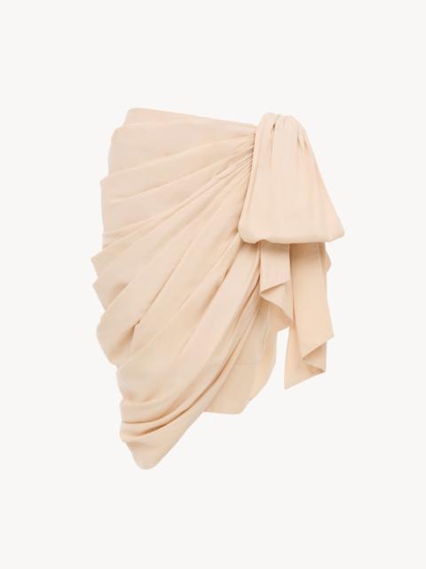 KNEE-LENGTH WRAP SKIRT IN COTTON POPLIN