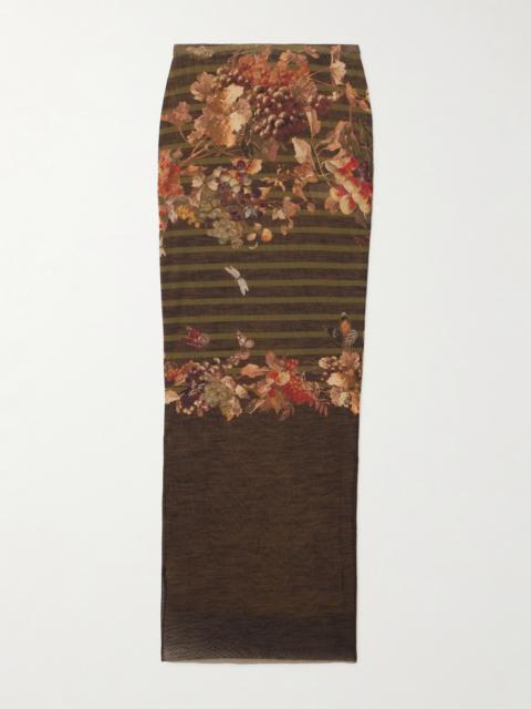 Marinière Grape Printed Mesh Skirt