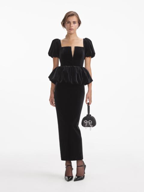 tiered midi dress uk Continuum Open-Back Tiered Midi Dress | Black Gingham
