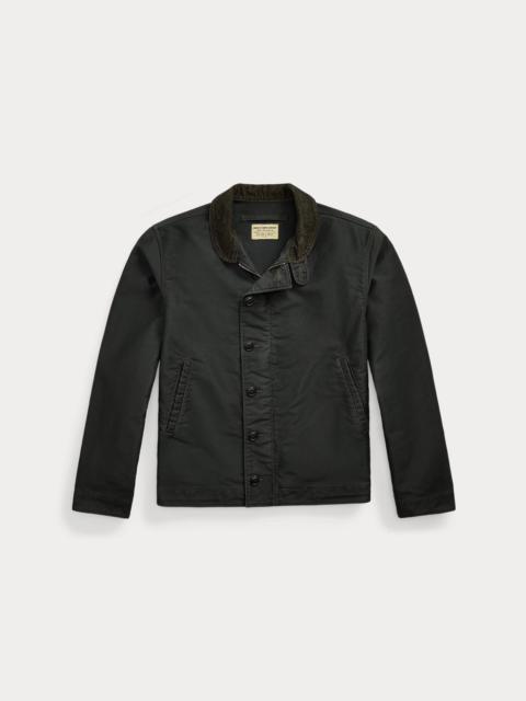 Corduroy-Collar Cotton Deck Jacket