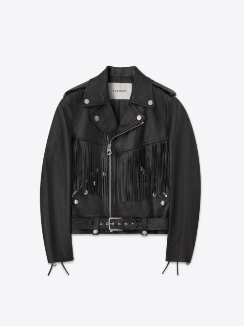 LEATHER JACKET 18 FRINGE BLACK
