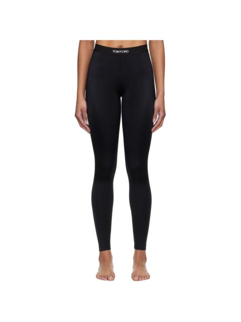 Black Lustrous Signature Leggings