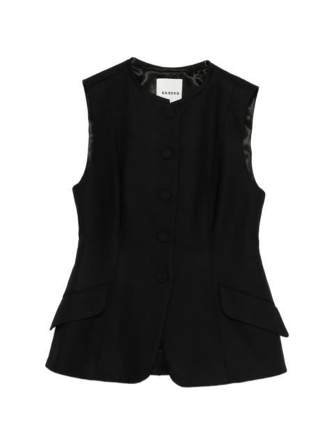 buttoned front-pocket gilet