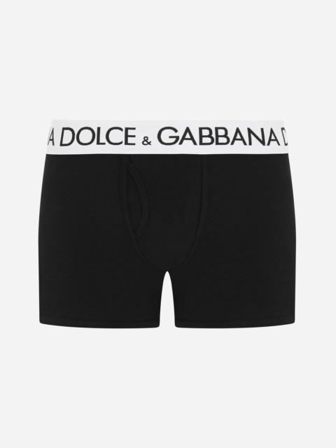 Two-way-stretch cotton jersey long-leg boxers