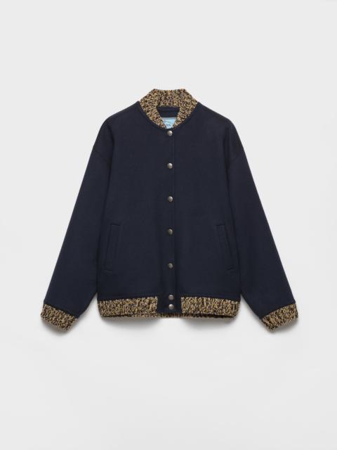 Double cashmere and wool bomber jacket