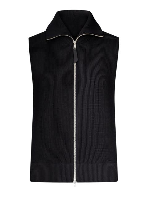 RIBBED KNIT ZIP-UP VEST