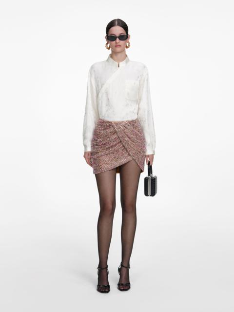 Cream Satin Jacquard Blouse