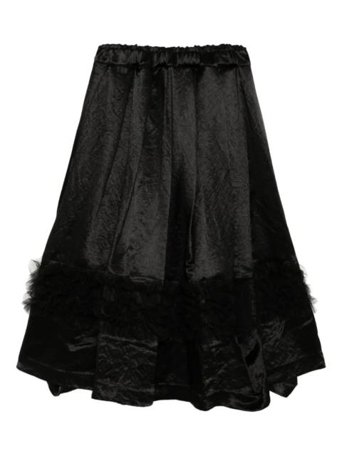 ruffled satin skirt