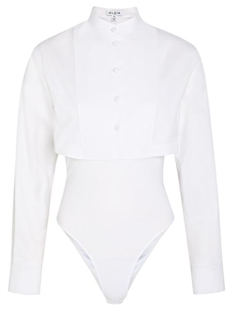 Alaïa Cropped Shirt Cotton Bodysuit