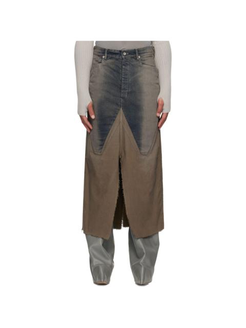 Gray Concordians Long Slivered Denim Skirt