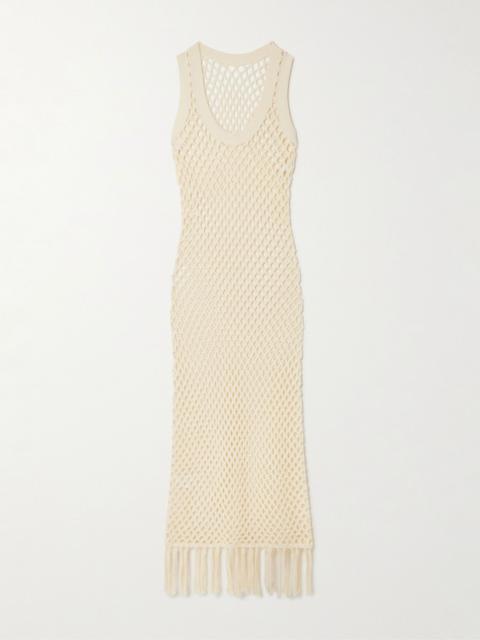 Illaria crocheted cotton midi dress Cream