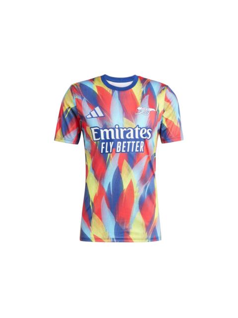 adidas Arsenal 25/26 Pre-Match Jersey Victory Blue Pure Ruby Bright Yellow Bright Cyan