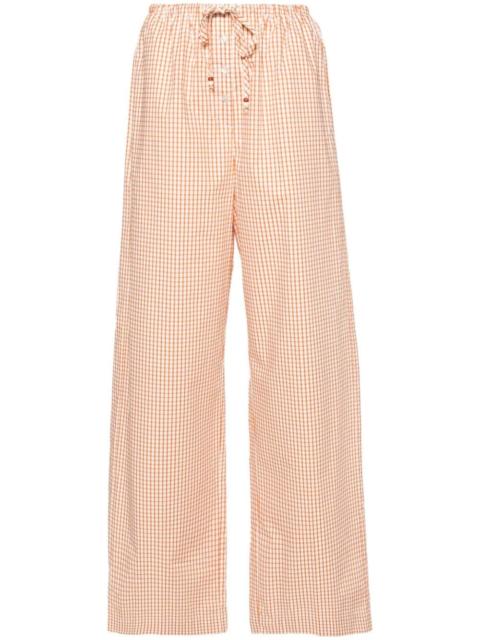 grid-print cotton trousers