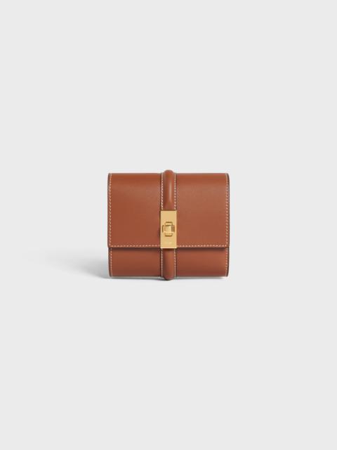 Small Trifold wallet 16 IN SATINATED CALFSKIN