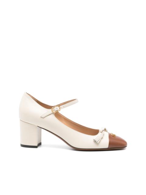 60mm tassel-detail block-heel pumps
