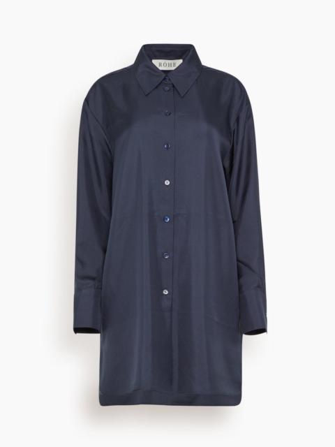 Signature Elongated Silk Shirt in Night