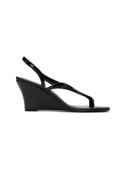 Black Wedge Heeled Sandals