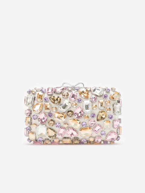 Multi Crystal Embellished Clutch Bag