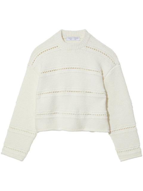 cropped open-knit jumper
