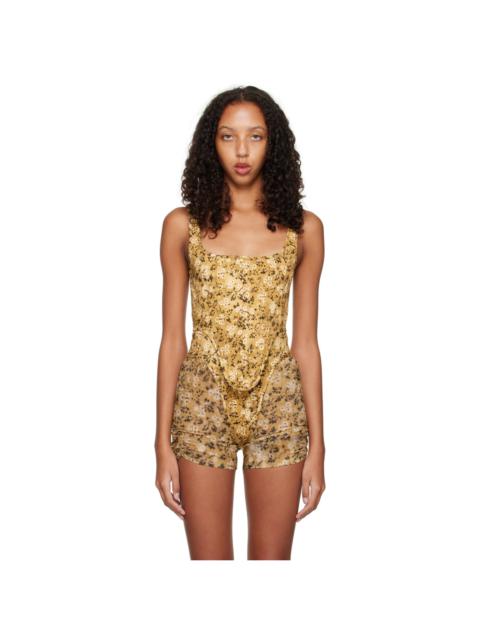 Yellow Floral Corset