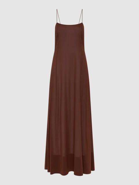 Sheer Silk Slip Dress - Liqueur
