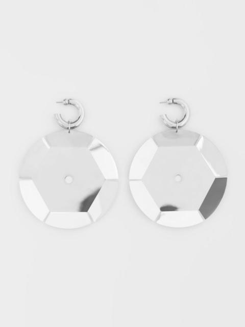 Palladium-plated Paillette Hoop Earrings