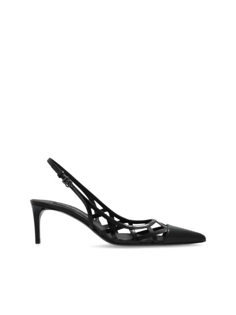 75mm slingback leather pumps