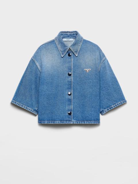 Cropped denim shirt