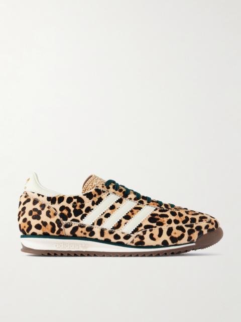 Sl 72 Og Leather-trimmed Leopard-print Calf Hair Sneakers