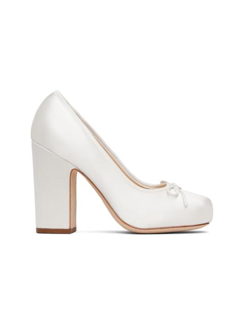 White Pointe 100 Satin Heels
