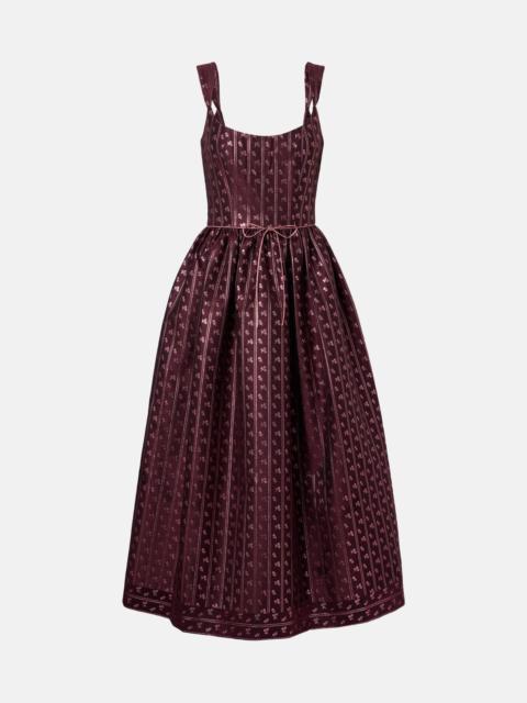 Apple bow-detail bustier dress