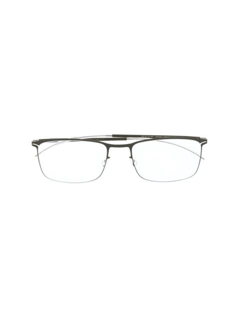 matte-effect square-frame glasses