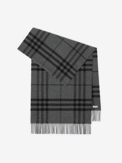 Wide Check Cashmere Scarf
