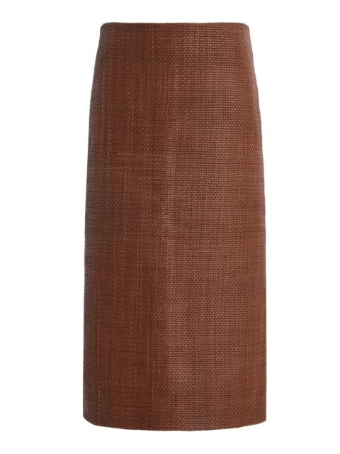 Woven Leather Skirt Exclusive brown