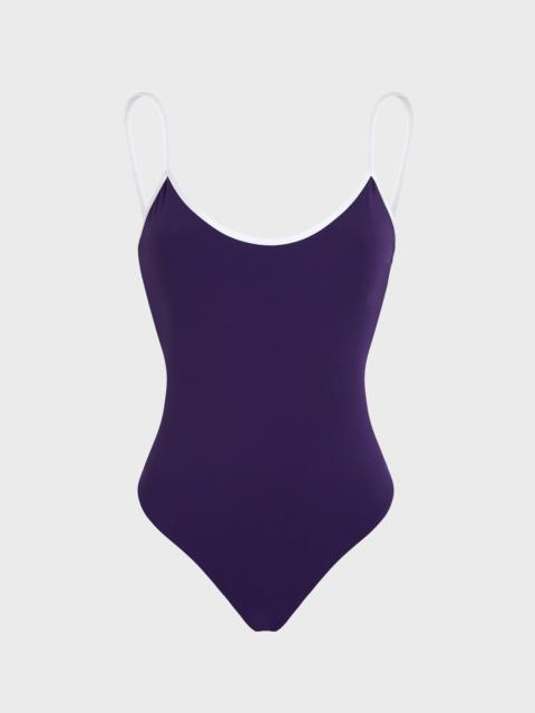 WOMEN LOW-BACK ONE-PIECE SWIMSUIT SOLID