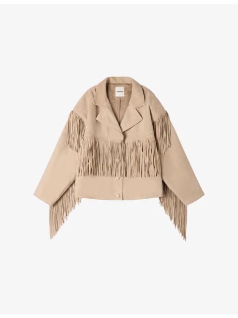 Oversized Fringed Suede Jacket