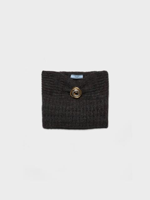 Wool and cashmere bandeau top with brooch