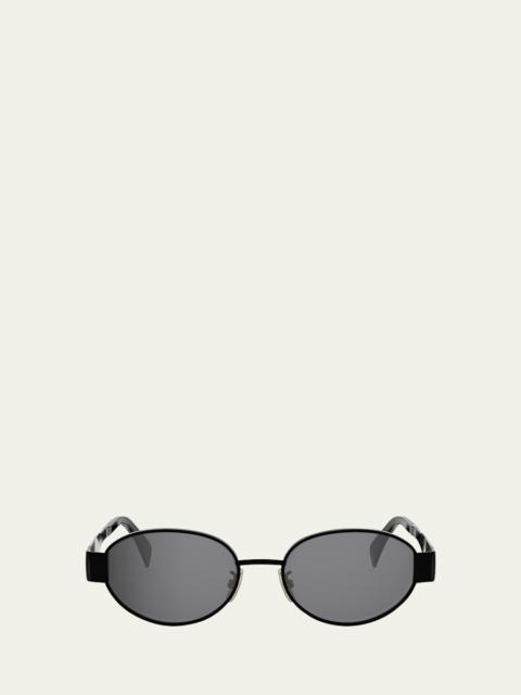 Men's Triomphe Metal Oval Sunglasses