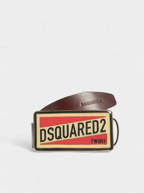 DSQUARED2 LOGO PLAQUE BELT