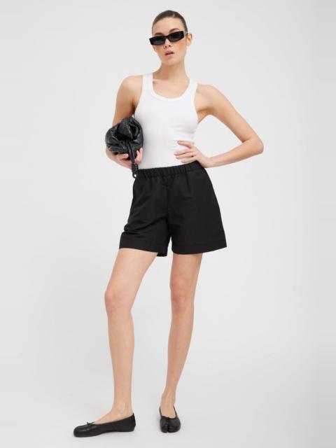 BLACK LINEN CULOTTE SHORTS