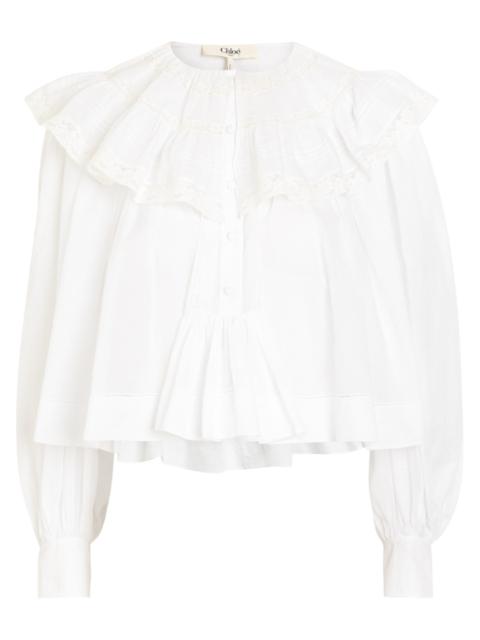 Chloe Ruffled Cotton Blouse