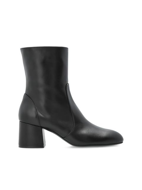 leather ankle-length boots