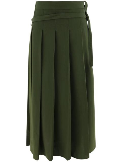 pleated midi skirt